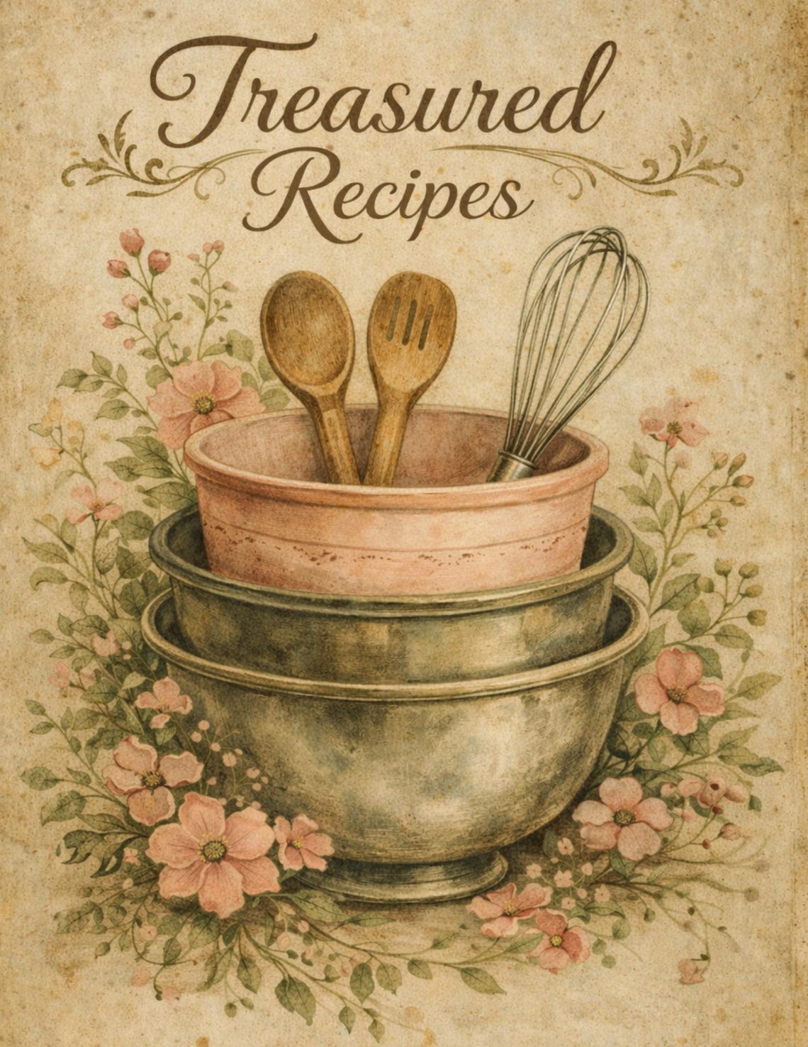Vintage Recipe Junk Journal Pages | Farmhouse Kitchen Ephemera (digital ...