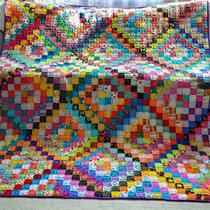 MODERN CUSTOM Scrap Patchwork Homemade QUILTS for Sale