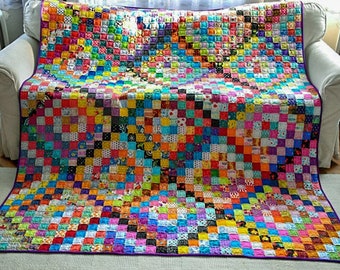 MODERN CUSTOM Scrap Patchwork Homemade QUILTS for Sale