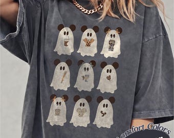 Comfort Colors Mickey Ghost Halloween T-Shirt, Mickey Mouse Ghost Shirt, Disney Halloween Ghost Tee