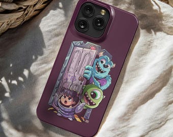 Monsters Inc Phone Case: Sully Mike Boo Door Scene Magsafe Case for iPhone 17 16 15 14 13 12 11 Pro Max Samsung S25 S24