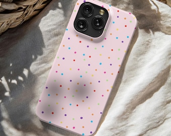 Pink Polka Dot Phone Case: Colorful Confetti Dots Pattern Magsafe Case for iPhone 17 16 15 14 13 12 11 Pro Max, Samsung S25 S24 Ultra Case