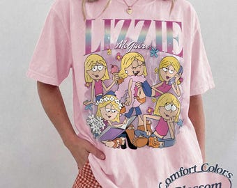 Comfort Colors Lizzie McGuire T-Shirt, Vintage 2000s Cartoon Graphic Tee, Disney Channel Nostalgia Y2K Lizzie Shirt