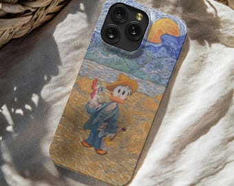 Donald Duck Van Gogh Artist Phone Case - Wheat Field Art iPhone Cover Magsafe Case for iPhone 17 16 15 14 13 12 11 Pro Max Samsung S25 S24