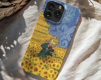 Van Gogh Sunflower Violin Phone Case - Starry Night Art iPhone Cover Magsafe Case for iPhone 17 16 15 14 13 12 11 Pro Max Samsung S25 S24