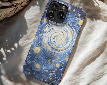 Starry Night Swirl Phone Case - Van Gogh Art iPhone Cover Magsafe Case for iPhone 17 16 15 14 13 12 11 Pro Max Samsung S25 S24