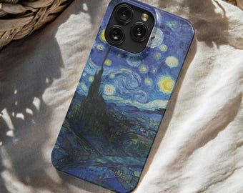 Starry Night Phone Case - Van Gogh Art iPhone Cover Print Magsafe Case for iPhone 17 16 15 14 13 12 11 Pro Max Samsung S25 S24