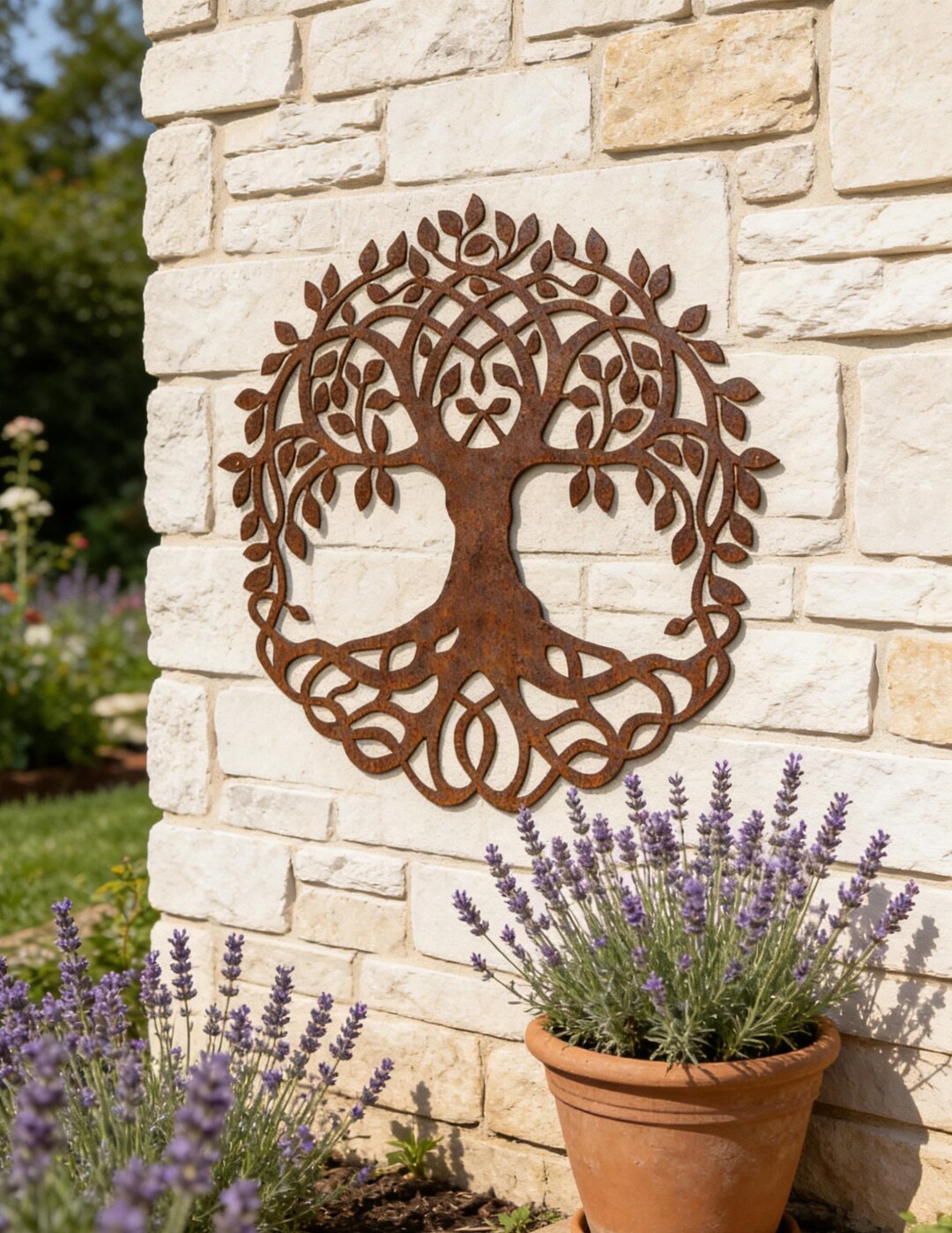 Rusty Metal Tree of Life, Scenic Tree Wall Hanging, Rusty Yard Decor ...