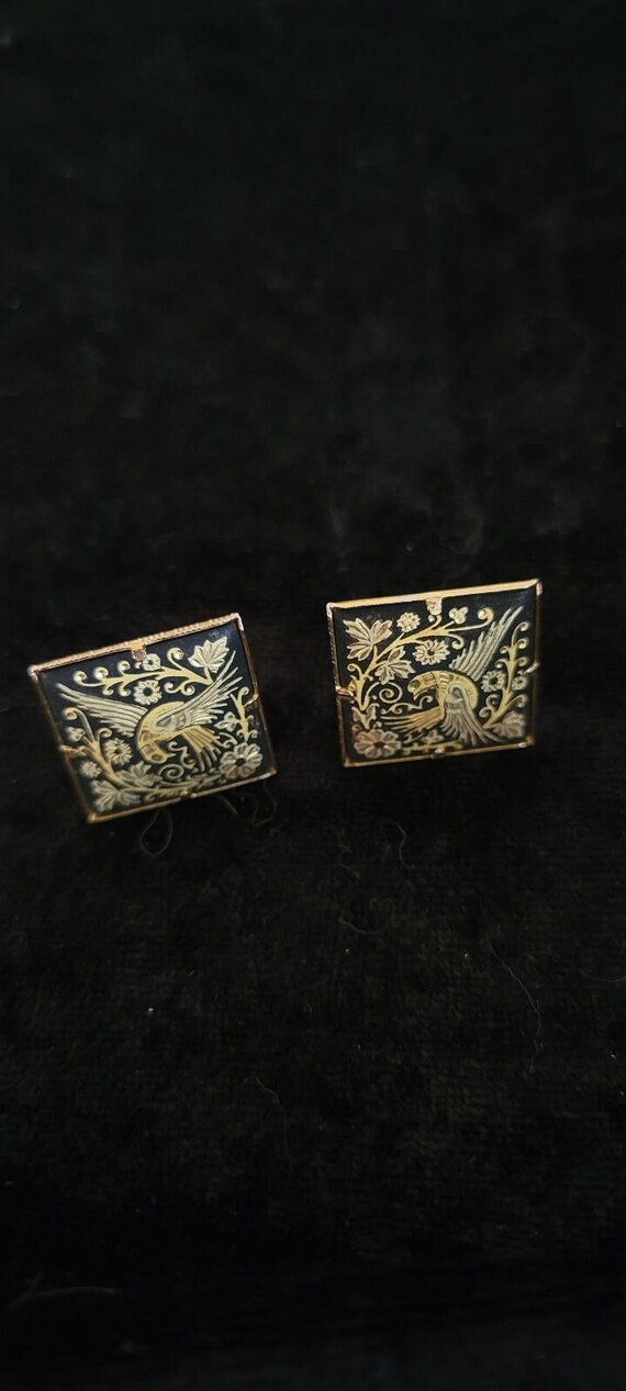 Spanish Damascene Clip-on Earrings