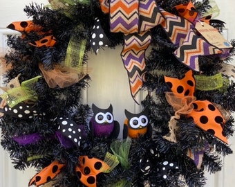 Halloween Owl Wreath