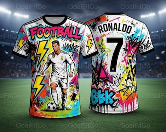 Camiseta de fútbol para niños Ronaldo #7 Portugal / Camiseta de fútbol juvenil para niños y niñas / Camiseta deportiva para el día del juego / Regalo para jóvenes fanáticos del fútbol / Y2k.