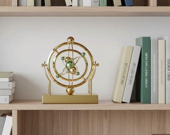 Celestial Orbit Pendulum – Kinetic Desk Sculpture, Perpetual Motion Style Decor, Astronomy Model