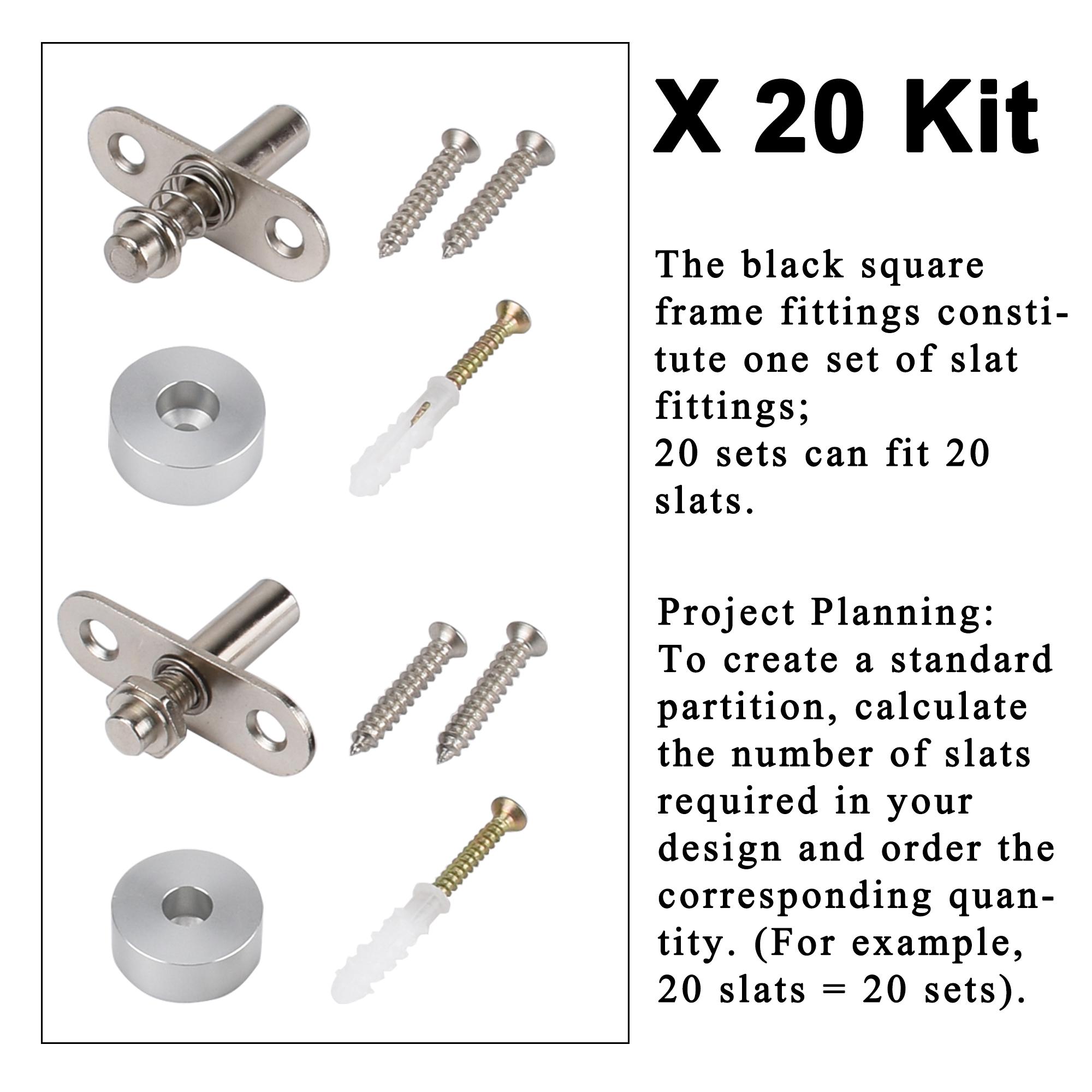 Rotating Box Closure Hardware 20-pack Rotating Slat Wall Hardware Kit DIY Swivel Room Divider System ...