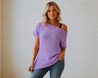 Haakpatroon voor een Sandy Shores top (PDF) | Oversized zomertop voor dames | Beginnersvriendelijke digitale download