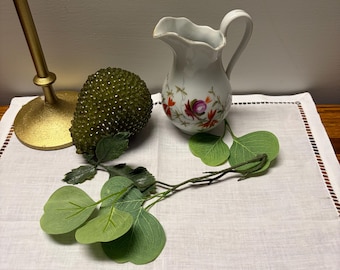 Vintage Porcelain Floral Creamer Pitcher | Scalloped Edge with Gold Trim