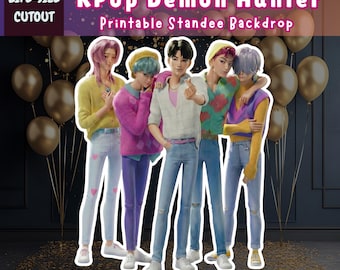 Saja Boys K-Pop Standee – Demon Hunters Party Decor (PDF & PNG)