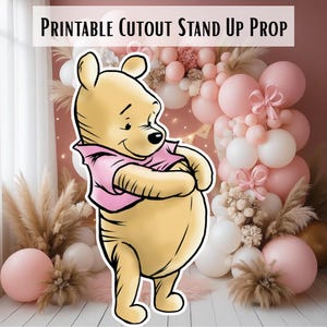 Figura de Winnie the Pooh: Decoración para fiestas de cumpleaños tamaño XL (Descarga digital)