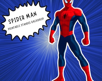 Life Size Spider Man Printable Standee 34x70 Inches | Superhero Birthday Cutout | Digital PNG PDF Download