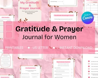 My Gratitude and Prayer Journal, Printable Christian Journal, Digital Journal, Bible Study, Gratitude Journal Printable, Prayer Journal