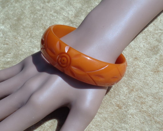 Bakelite Bracelet Bakelite Jewelry Carved Bakelite
