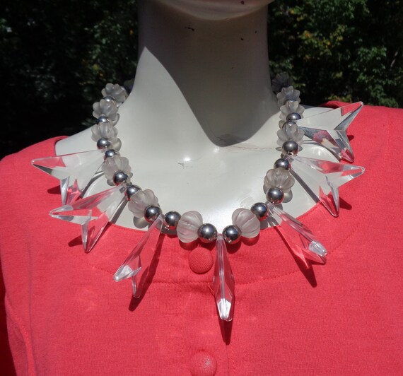 Vintage Lucite Statement Necklace Atomic Necklace