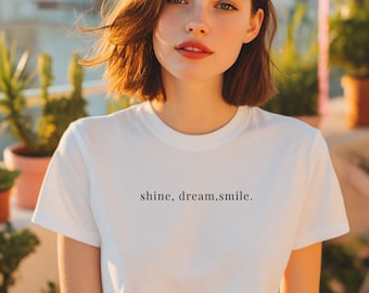 Shine Dream Smile T-Shirt, Korean Kpop Bella Canvas Tee