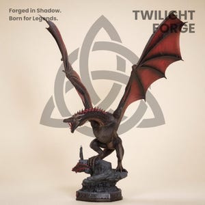 Drogon & Daenerys Game of Thrones Diorama STL-fil Drakstatysamling för 3D-utskrift