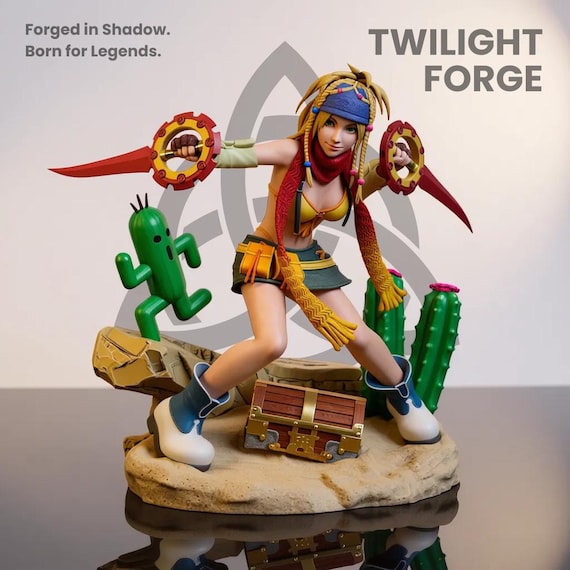 Rikku Final Fantasy STL Figure – Dynamic Thief Girl Statue, JRPG Anime 3D Print, Resin Collector Model