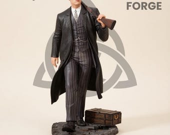Statua i popiersie inspirowane Johnem Shelbym w formacie STL, plik do druku 3D, kolekcjonerski model gangstera w stylu vintage