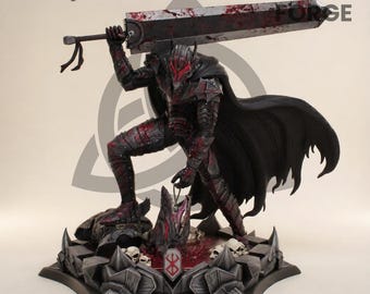 ガッツ – ベルセルク STL | 黒剣士の鎧ジオラマ | ダークファンタジー レジンスタチューファイル