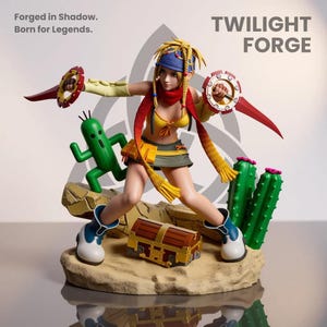 Rikku Final Fantasy resin figure dynamic pose collectible