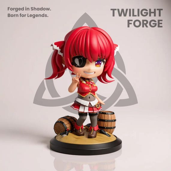 Houshou Marine Chibi STL – Hololive VTuber | Cute Pirate Anime Figure | 3D Printable Model