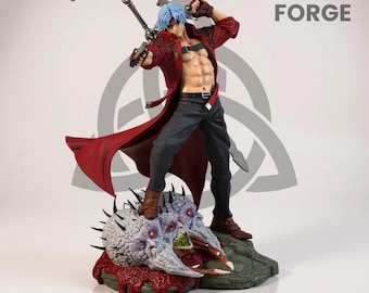 Figurka Dantego STL – Devil May Cry | Kultowa figurka łowcy demonów w pozie akcji | Model do druku 3D