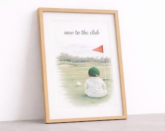 Golf Kinderzimmer Wand Kunst digitaler Download, neu im Club Baby Druck, Baby Boy Golf Kinderzimmer Dekor