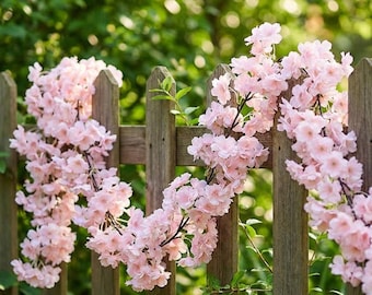 180cm Artificial Sakura Flower Vine | Fake Cherry Blossom Garland for Wedding, Garden & Home Decor