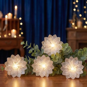 Fiber Optic Fairy String Lights 2 M / 3 M 10/20 LED Batteriebetriebene Girlande mit künstlichen Blumen für Hochzeit, Party & Weding Dekorationen