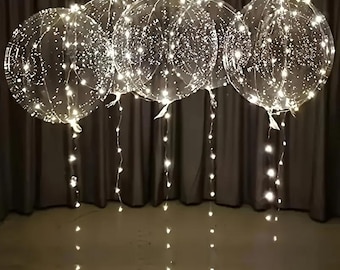 LED Warm White Lights, LED Bobo Balloon Kit, Party Decorations (5Pcs)