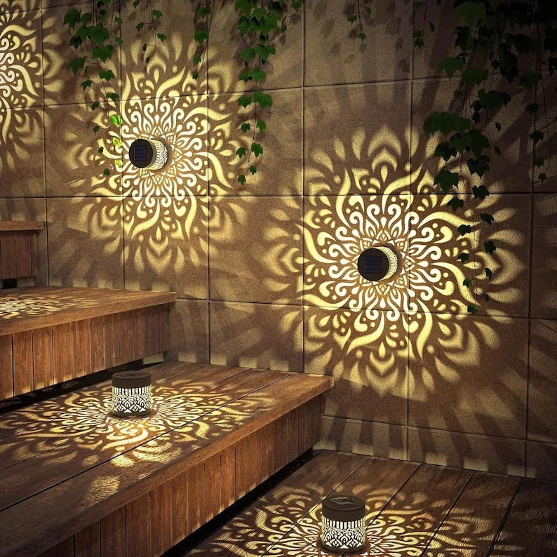 Solar Mandala Motif Garden Lamp | Outdoor LED Waterproof Light | Garden Wall Lawn Porch Corridor Courtyard Decoration image 2