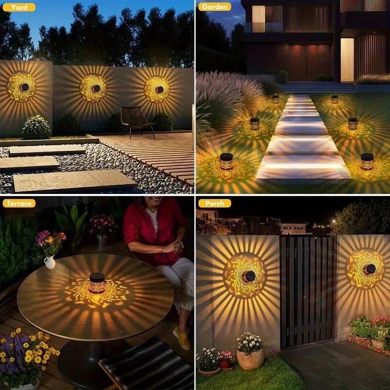 Solar Mandala Motif Garden Lamp | Outdoor LED Waterproof Light | Garden Wall Lawn Porch Corridor Courtyard Decoration image 6