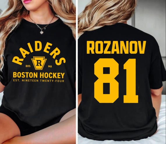 Rozanov 81 Boston Hockey Shirt, Raiders Boston T-shirt, Ice Hockey Fan Gift, Bookish Shirt, Comfort Colors Varsity Tee, Dark Romance Merch