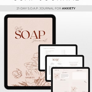 Diario SOAP de 21 días para la ansiedad / Devocional cristiano basado en las Escrituras / Descarga digital