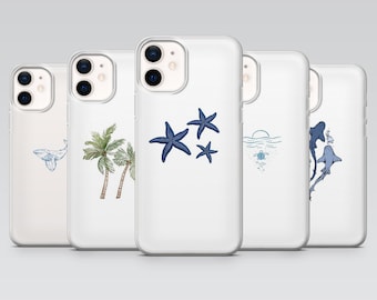 Minimalist Fish Phone Case Aquatic Cover for iPhone 17, 16Pro, 15, 14, 13, 12, Samsung S25, S24, S23, S22, A16, A56, A55, Pixel 10Pro, 9Pro