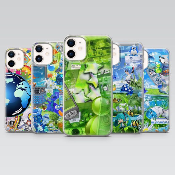 2000s Aesthetic Phone Case Frutiger Aero Cover for iPhone 17, 16Pro, 15, 14, 13, 12, Samsung S26, S25, S24, A16, A56, A55, Pixel 10Pro, 9Pro