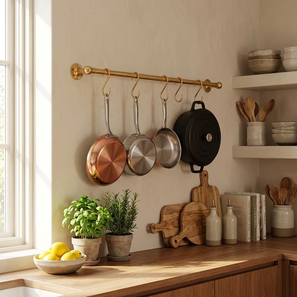 Kitchen hanging rail