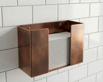 Solid Brass Multifold Paper Towel Holder, Wall-Mounted Dispenser for Bathroom or Kitchen