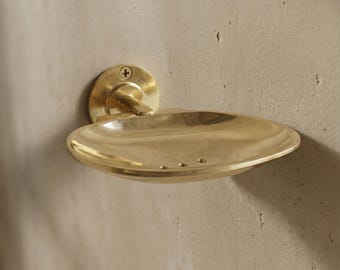 Solid Brass Wall Mount Soap Dish | Vintage Minimalist Bathroom Hardware