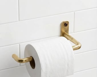 Handgjord toalettpappershållare i olackerad mässing | Marockansk badrumsinredning