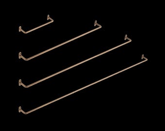 Väggställ i massiv olackerad mässing – Minimalistisk handdukshållare, stekpanna, köksstång