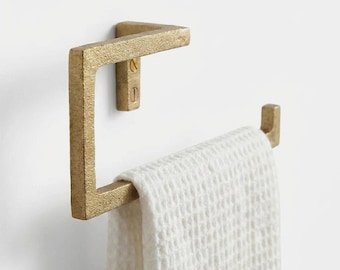 Handmade Brass Towel Holder – Rustic Moroccan Wall Mounted Rack