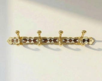 Handmade Coat Rack – Wood Resin Brass Wall Hooks